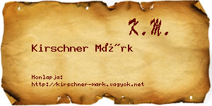 Kirschner Márk névjegykártya